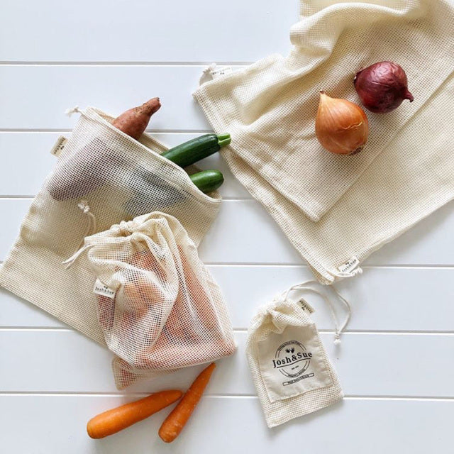 Organic Cotton Mesh 4 Pack Produce Bags – Josh and Sue Gourmet