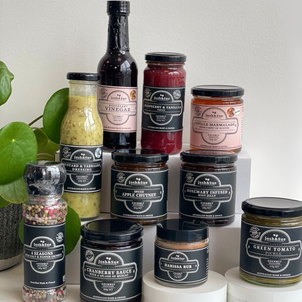 
                  
                    10pc Family Favourites - Our entire gourmet food range is Gluten Free, and these are all Vegan too, crafted in small, artisan batches to ensure the perfect flavour and quality every time. The perfect gift idea for foodies, the Summer Essentials Gift Hamper is perfect as a thank you hamper, birthday hamper, as a settlement gift or corporate gift.
                  
                