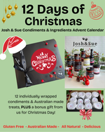 Josh&Sue 12pc Advent Gourmet Pack Wake up to a different gourmet treat every day, you will receive a mix of 12 condiments, individually wrapped, we can add a card and send as a gift.