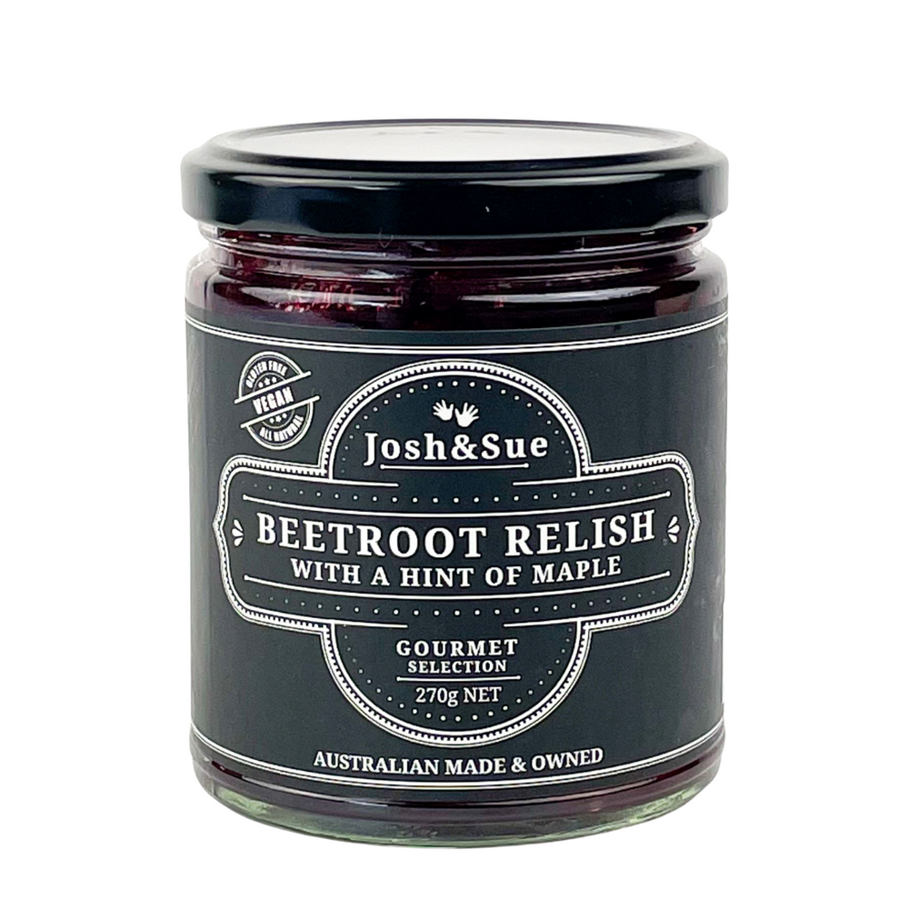 Josh&Sue Beetroot Relish with a hint of maple, Australian Owned and made, Vegan and Gluten Free