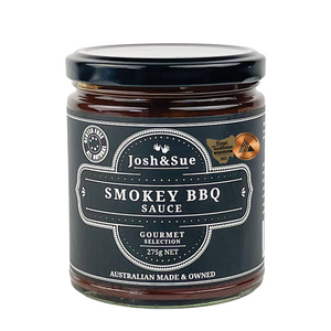 
                  
                    Josh&Sue Smokey BBQ sauce, simply delicious, handcrafted in Victoria, Gold Medal winning!
                  
                